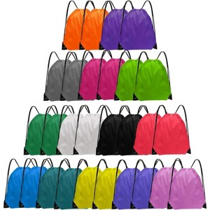 Bulk Drawstring Bags for Party Favors, Lightweight Sackpacks for Gym, School Events, Team Sports & Giveaways - 1 of 4