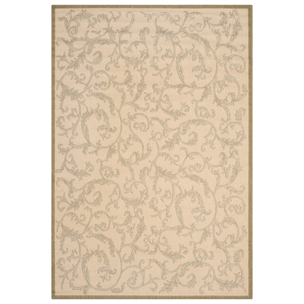 2'7inX5' Rectangle Jassy Outer Patio Rug Natural/Olive - Safavieh