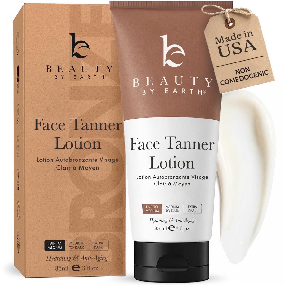 Beauty by Earth Face Self Tanner Lotion, 3oz