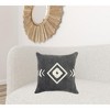 HomeRoots 20" X 20" White And Black 100% Cotton Geometric Zippered Pillow - 2 of 4
