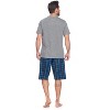 Ashford & Brooks Men's Woven Short Sleeve Jersey Top & Pajama Shorts Set - 4 of 4