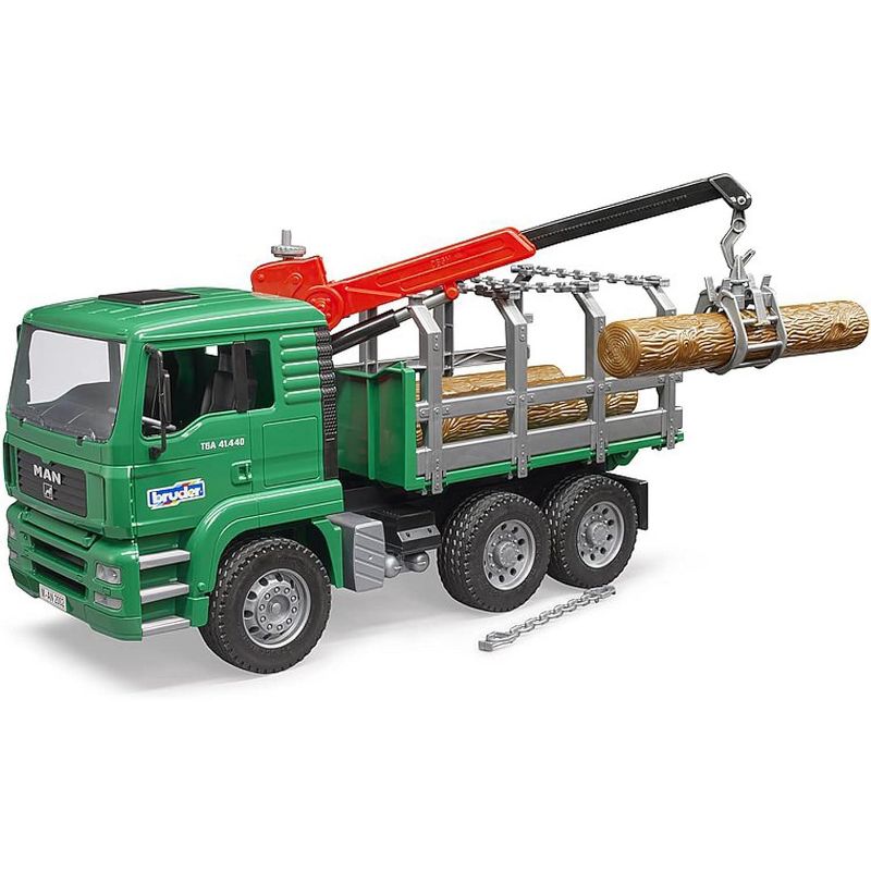 Bruder MAN Timber Truck with Loading Crane and 3 Trunks, 1 of 6