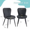 Set of 4 Dining Chair Leather Dinner Chair Armless Chairs with Padded Seat - Modernluxe - 3 of 4