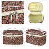 Unique Bargains Portable Peony Cosmetic Bag Red Brown 1 Pc - 3 of 3