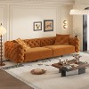 Whisen 97.7" 3-in-1 Convertible Sofa Bed, 28.4" Deep Seat with Button Tufted Design, 4-Seater with Ottoman - 2 of 4
