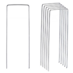 Unique Bargains Galvanized Outdoor Rustproof Garden Stakes for Ground Cover Weed Barrier Fabric 25 Pcs - 1 of 4