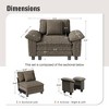 Captiva Designs Oversized Deep Seat Armchair, 1-Seater Upholstered Accent Chair, Comfy Corduroy Reading Chair - 2 of 4