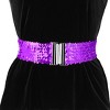 Allegra K Women's Halloween Stretchy Waist Belts Interlock Buckles Sequins Decor Wide Elastic Belts 2Pcs - 3 of 4