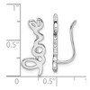 Black Bow Jewelry 8 x 19mm Rhodium-Plated Sterling Silver Love Script Ear Climbers - 4 of 4