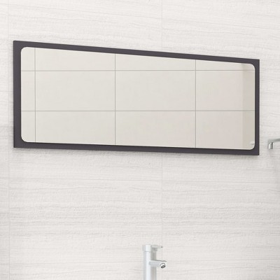 vidaXL Bathroom Mirror Gray 35.4 in.x0.6 in.x14.6 in. Engineered Wood