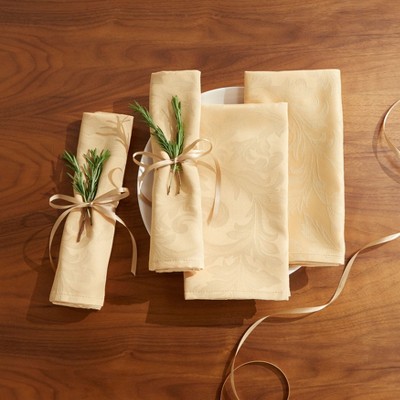 BrylaneHome Damask Set Of 4 Napkins 20" Sq.