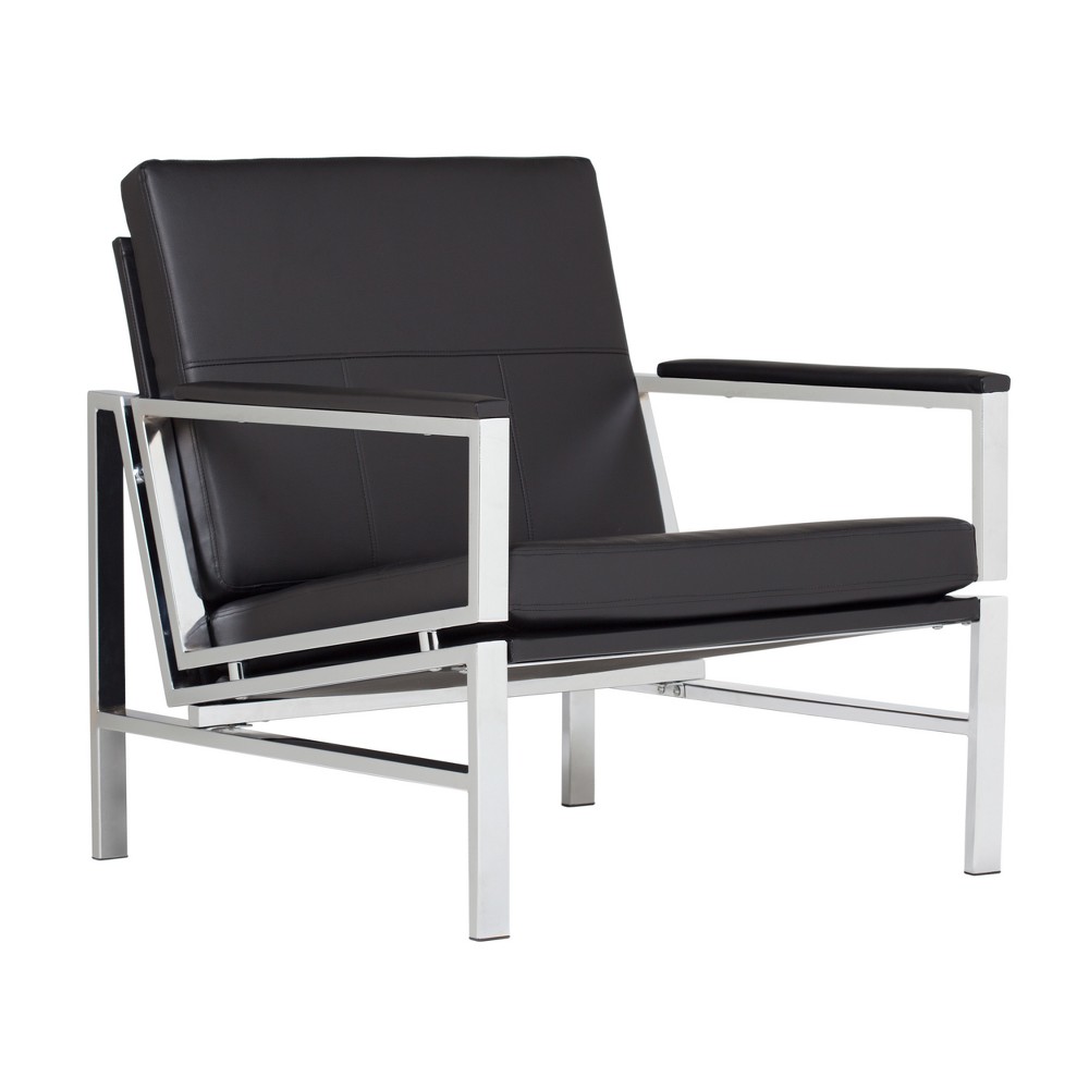 Photos - Chair Studio Designs Home Atlas Mid-Century Modern Accent  with Bonded Leat