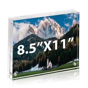 BP4U Acrylic Double-Sided Magnetic Picture Frame, Clear Frameless Freestanding Photo Frame for Home or Office Tabletop Display - 1 of 4