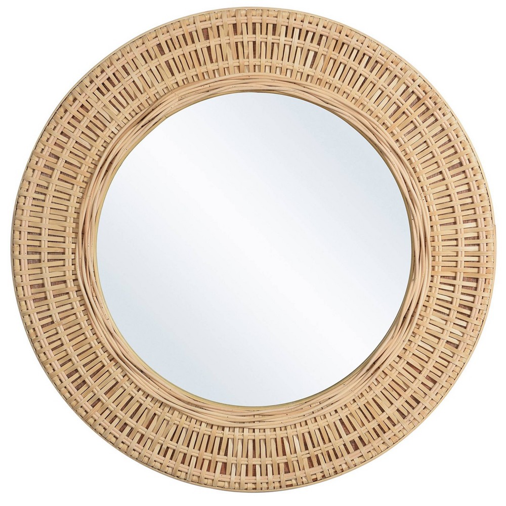 Photos - Wall Mirror Bamboo Breeze Natural Woven Framed  Brown - StyleCraft