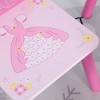 INFURNIC Kids Table Sets 3 Piece Wooden Table and Chair Set with Crown Design for Arts and Writing, Pink, 21.8"*13.5"*16.5" - 3 of 4