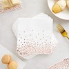 Juvale 50 Pack Rose Gold Paper Napkins - Disposable Luncheon Napkins for Birthday, Wedding Party Decorations, 6.5 In - 3 of 4