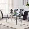 Zeus & Ruta Modern Faux Leather Dining Chairs Set of 4 with Upholstered and Metal Legs - Ideal for Kitchen, Living & Bedroom - 3 of 4