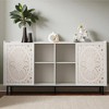 Mid Century Modern White Buffet Cabinet with Shelves, Living Room TV Stand and Decorative Sideboard for Dining Room or Kitchen Storage - 4 of 4