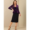 INSPIRE CHIC Women's Office Solid Shawl Collar Jetted Pockets One Button Velvet Blazer - 3 of 4