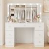 SUGIFT Modern Vanity Table Vanity Desk with 5 Drawers, White - 4 of 4