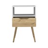 Gulches 25" H Nightstand with Open Shelf and Drawer in White/Light Oak - 4 of 4