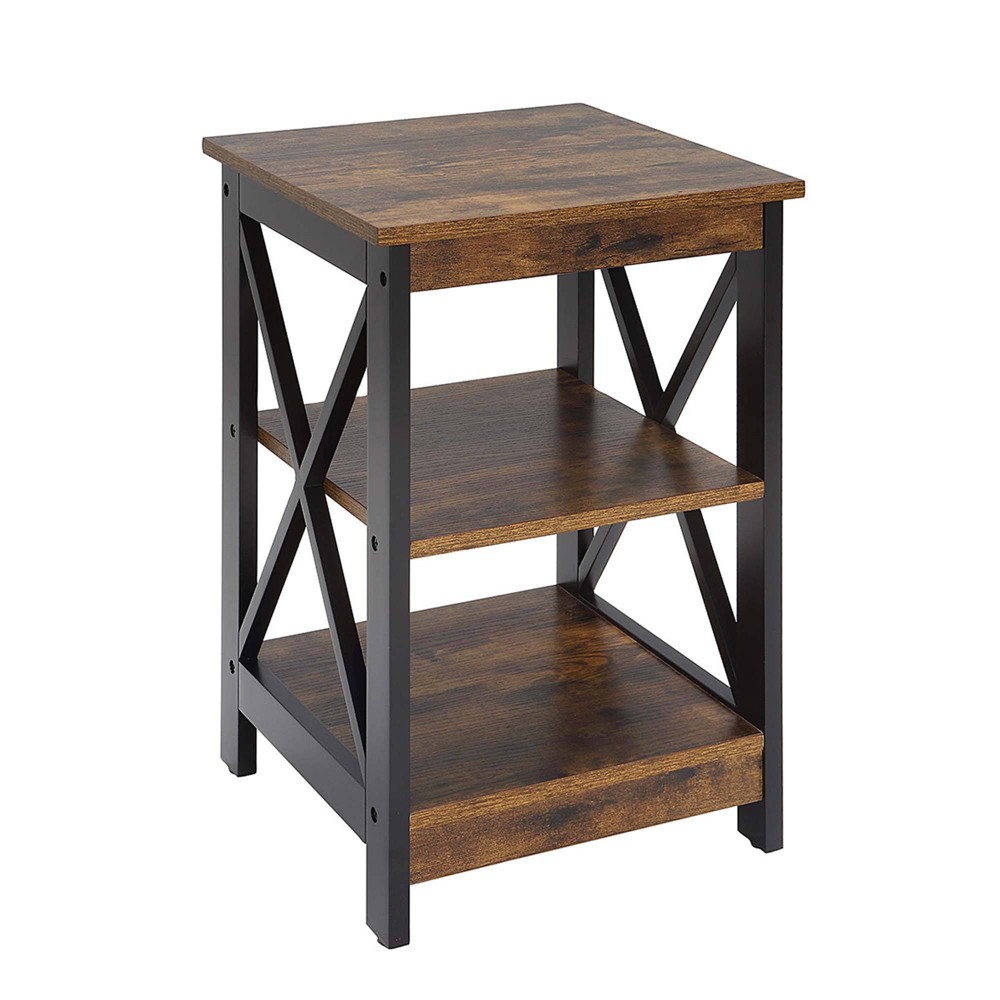 Photos - Coffee Table Breighton Home Oxford End Table with Shelves in Barnwood/Black