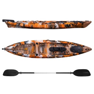 Fishing Kayak with 11.9FT Sit on Top, Paddle & Comfortable Seat - 1 of 4
