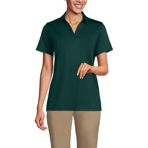 Lands' End Women's Short Sleeve Rapid Dry Sport Neck Polo Shirt - 1 of 4
