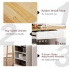Fluted Kitchen Island with Trash Can Storage Cabinet, Power Outlet, Internal Storage Rack, Rolling Kitchen Storage Cart - 4 of 4