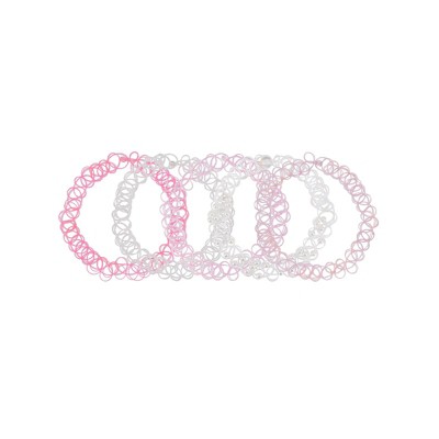 Attop 5-Piece Stretch Choker Set Pink, 12 Inch