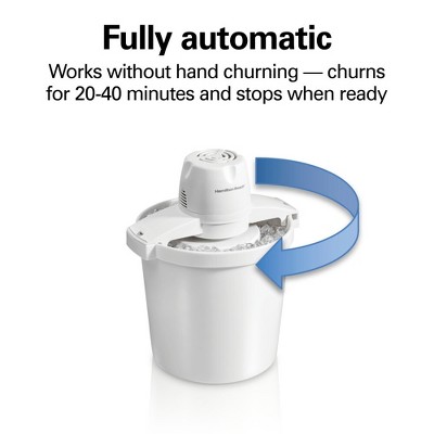 Hamilton Beach 4 Quart White Automatic Ice Cream Maker