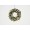 GustoWave 24 in Christmas Wreath with Light,Front Door Lighted Wreath with Pine Cones Flower Cypress Leaves Christmas Ball,Christmas Decorations - 2 of 2