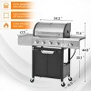 4-Burner Stainless Steel Propane Gas Grill with Side Burner, Electronic Ignition, Ample Cooking Space & Construction for Outdoor BBQ-Coolbibila - 4 of 4