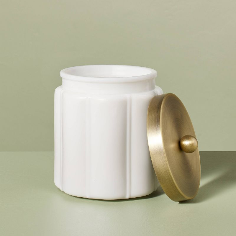Milk Glass Bath Canister with Metal Lid - Hearth & Hand™ with Magnolia, 5 of 8