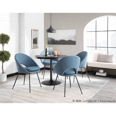 36" Dakota Black Distressed Wood & Metal Round Dining Table