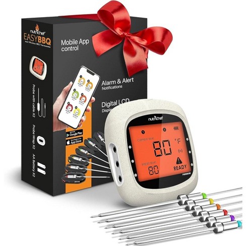 Nutrichef Bluetooth Meat Thermometer for Grilling - White - image 1 of 4