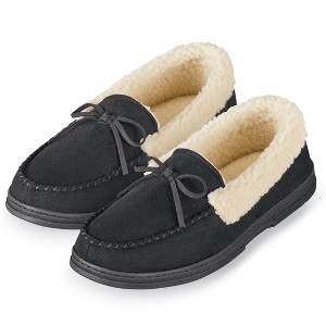 Collections Etc Comfortable Men's Fleece Lined Slippers - 1 of 4