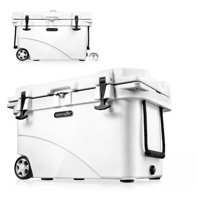 SereneLife 45-Quart Portable Cooler Box - Keeps Food and Beverages Cold, White