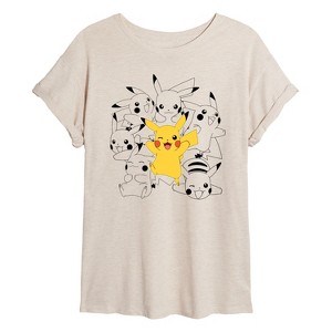 Women's - Pokémon - Pika Repeate Oversized Graphic T-Shirt - 1 of 4