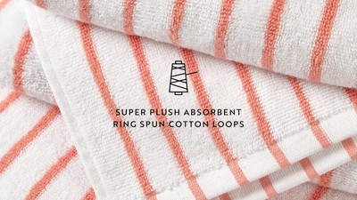 Gray and White Striped Cotton Cabana Beach Towels - Set of 2