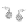 Haus of Brilliance Silver 1/2 Cttw Diamond Dangle Miligrain Earring - 2 of 4