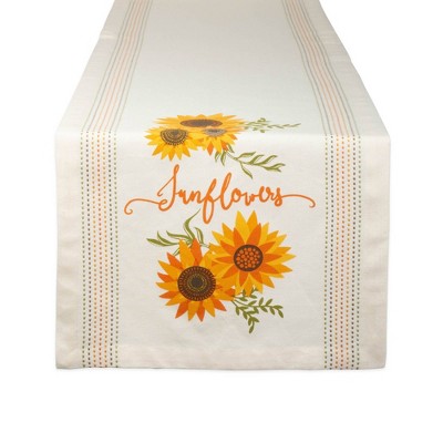 72" x 14" Cotton Sunflowers Kitchen Table Runner - Design Imports