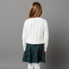 Hope & Henry Girls' Organic Long Sleeve Raglan Cable Sweater, Soft White Leaf Cable, X-Small - 4 of 4