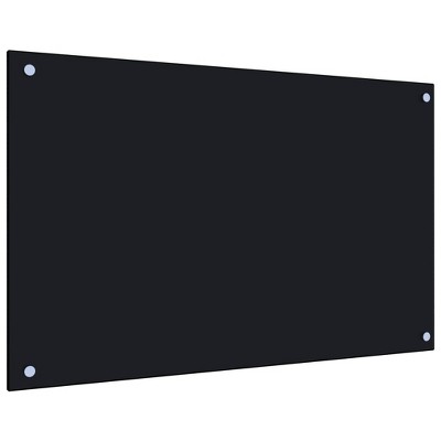 vidaXL Kitchen Backsplash Black 31.5 in.x19.7 in. Tempered Glass