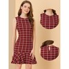 INSPIRE CHIC Women's Sleeveless Ruffle Hem Plaid Dress - 2 of 4