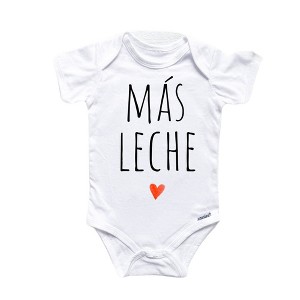 Mas Leche Milk Spanish Mexican Onesie® Baby Boy Girl Clothes Infant Bodysuit Funny Cute Newborn GS1 - 1 of 3