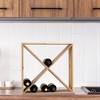 Sevobal Utility Storage Shelves, Wine Rack Holder with Compact and Cross Design, Cellar Storage for Kitchen Bar, Brown, 19.7"*10.2"*19.7" - 3 of 4