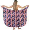 LA LEELA Women's Beachwear 4th of July Sarong Coverups Bikini Cover Up Summer Wraps Swimwear Beach Wrap One Size Blue US Flag - 4 of 4