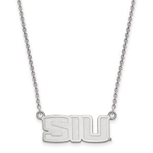 Black Bow Jewelry 14k White Gold Southern Illinois Salukis NCAA Necklace 18 Inch - 1 of 4