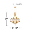 Possini Euro Design Prava Warm Brass Pendant Chandelier 21 1/2" Wide Modern Crystal 4-Light Fixture for Dining Room House Foyer Kitchen Island Bedroom - 4 of 4